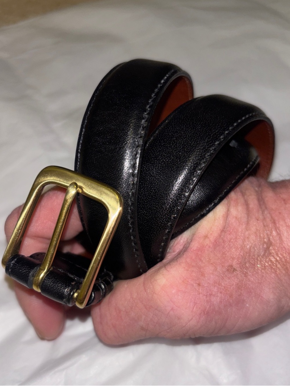 Vintage Coach Black Leather Men’s Belt Strap Size 32 Brass Buckle